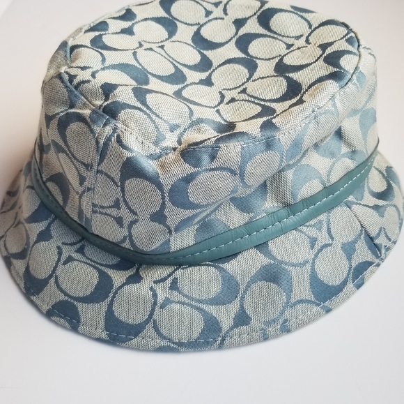 Coach Logo Blue Bucket Hat Canvas - Picture 2 of 4